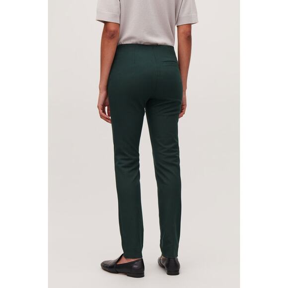 ⭐️ 3/$20 COS Stretch Twill Slim Trouser Pants Womens Size 2 Hunter Green - Picture 2 of 12